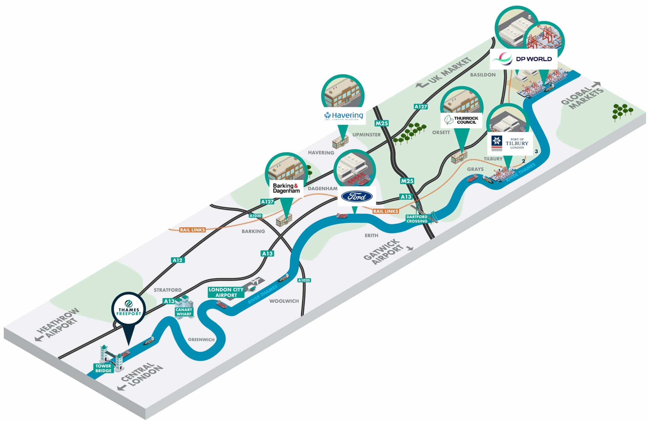 Thames Freeport Location Map