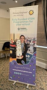 Banner stand of Primary Engineer event with Thames Freeport