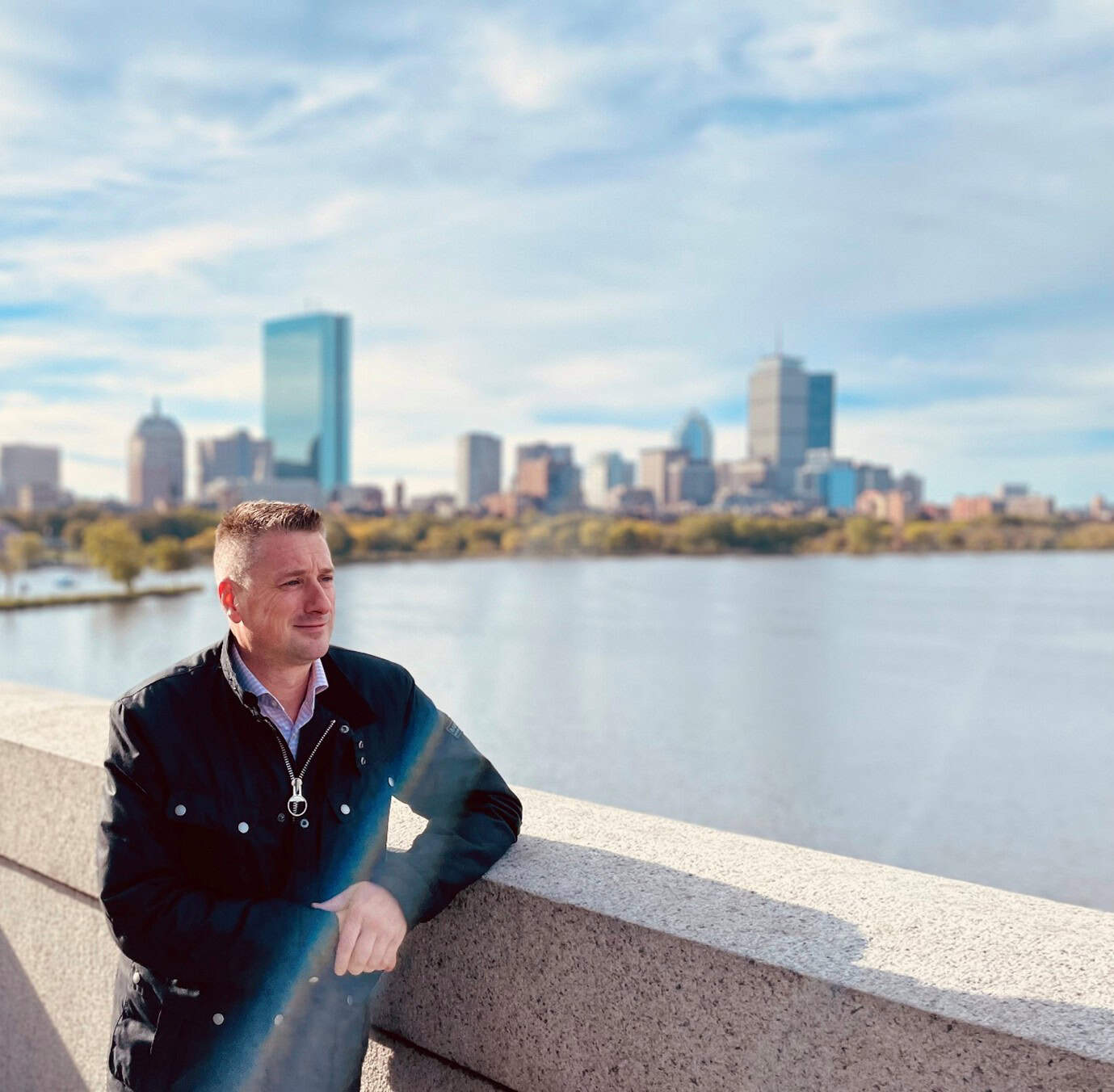 Stuart Rimmer Thames Freeport looking out across a river