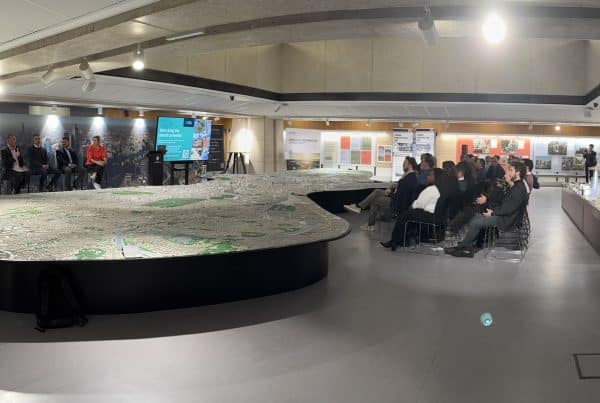 Model display with audience engagement event.